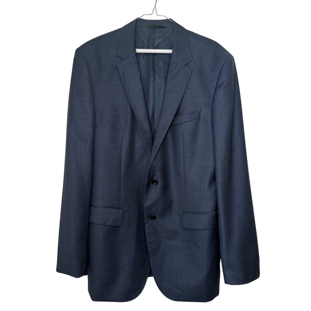 BOSS‎ Hugo Boss Men's 2-Button Wool Suit Jacket Blazer 42L Blue Modern Fit